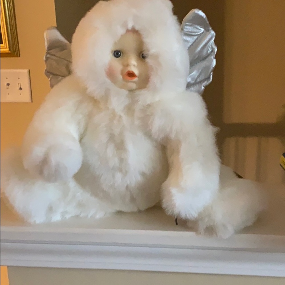 White fur angel doll new